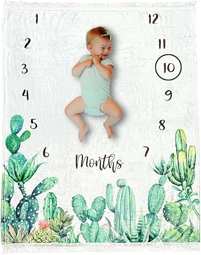 Manta de hitos para bebé, manta de fotos mensual neutral de género, tabla de crecimiento, accesorios para fotos de recién nacidos a 12 meses, manta