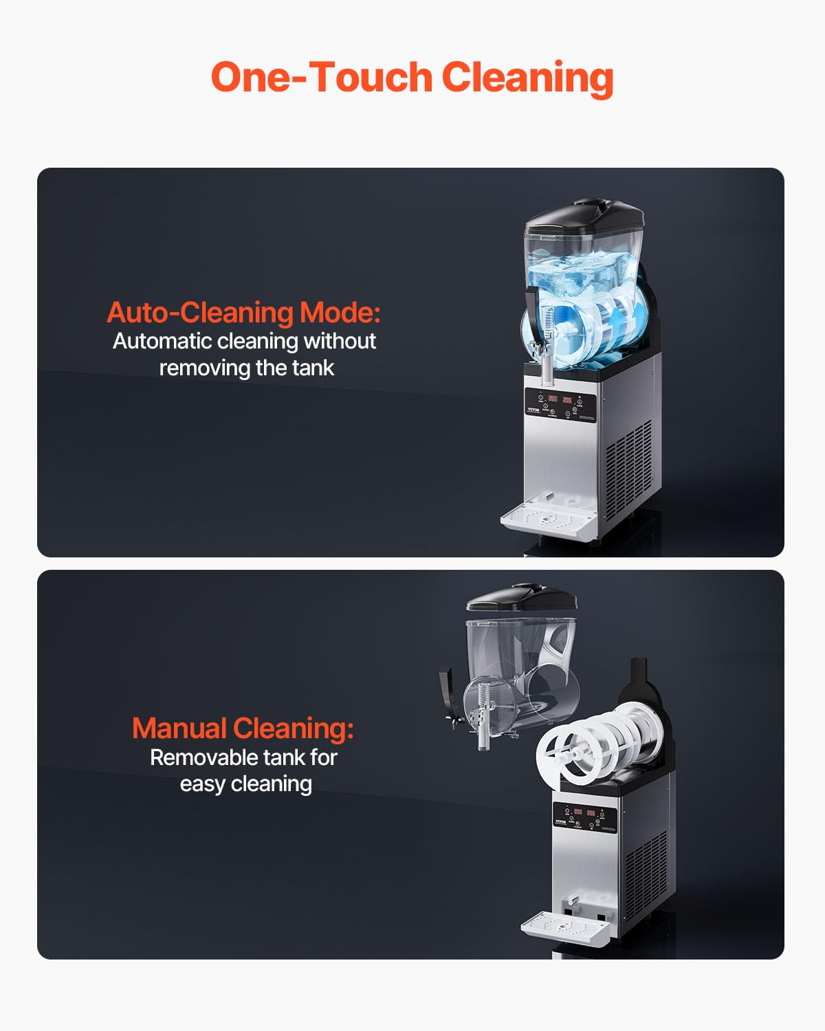 Machine à granité VEVOR avec réservoirs 2x15 L, machine à boissons glacées en acier inox, distributeur de granitas, margarita, smoothie | Leroy Merlin
