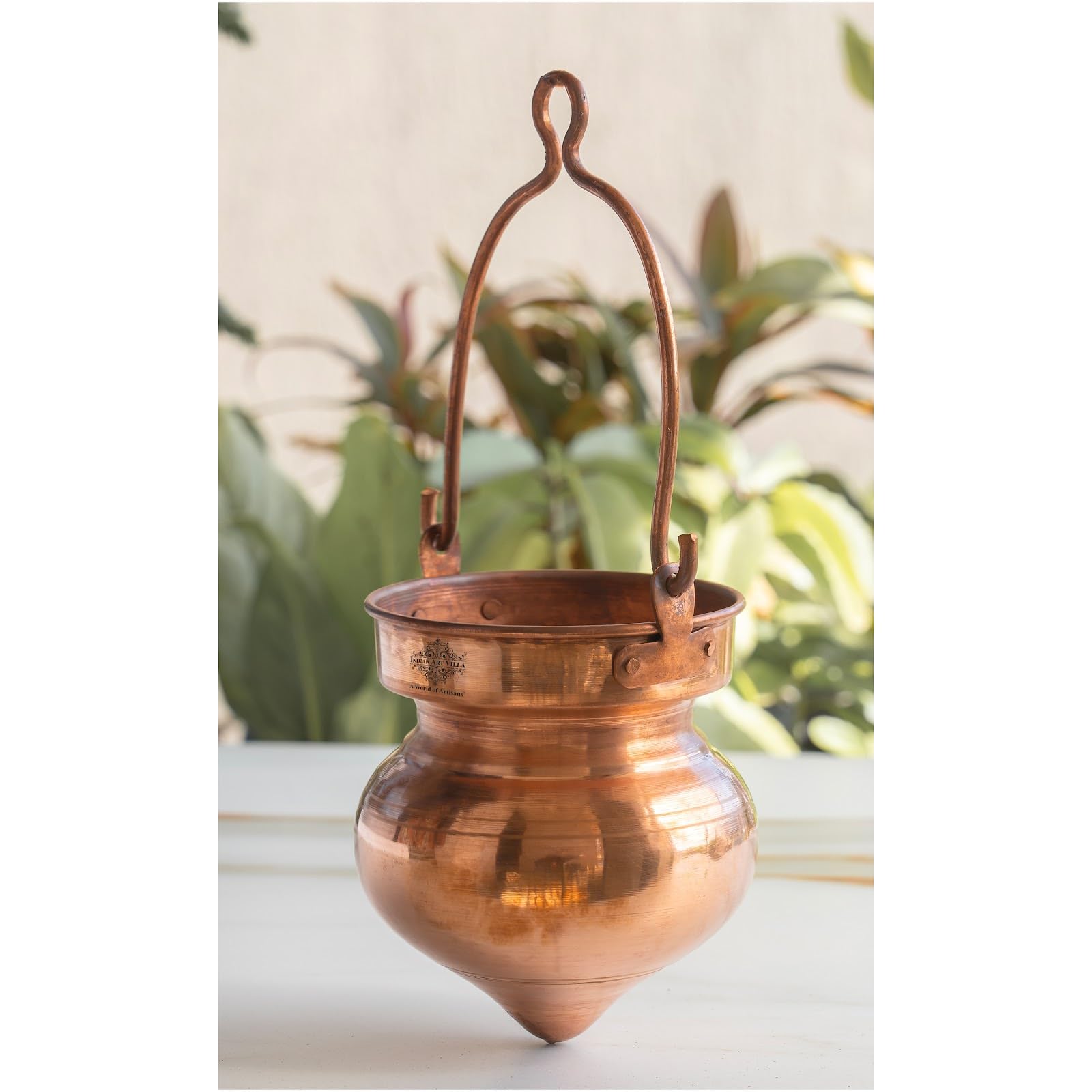 Indian Art Villa Pure Copper Shiv Jal Dhara Container, Shivling Abhishekam, Temple Home, Volume-1000ml