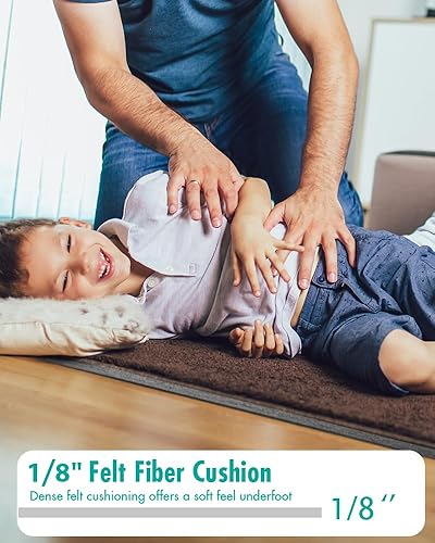 Miniatura 7 de Almohadilla antideslizante para alfombra, fieltro extra grueso de 8 x 10 pies y 14 pulgadas para alfombras de área y suelos de madera, acolchado
