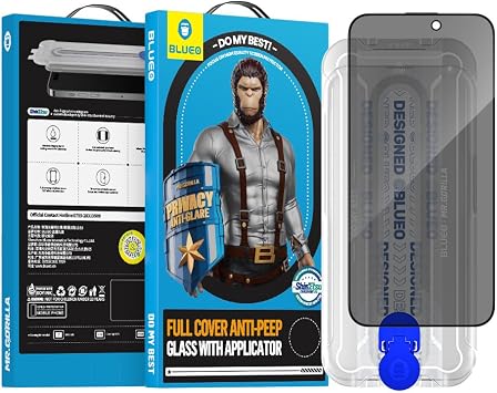 BLUEO Bleuo-Iphone 15 Pro Max Uyumlu Uygulama Aparatl  K r lmaz Privacy Hayalet Ekran Anti-peep Ekran Koruyu