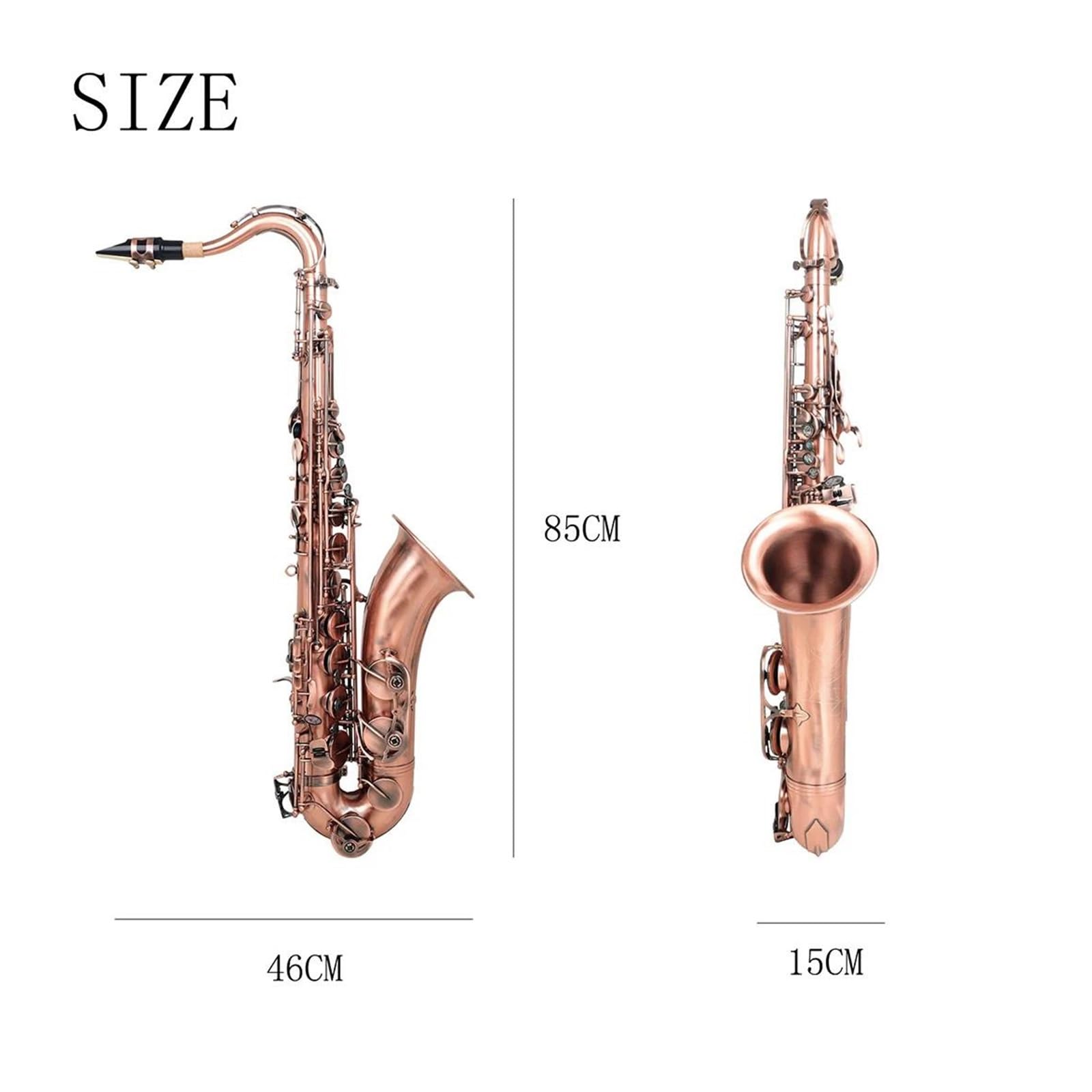 Sassofono Tenore In Ottone Laccato Oro Si Bemolle Con Ancia A Scatola Accessori Strumento A Fiato Sassofono