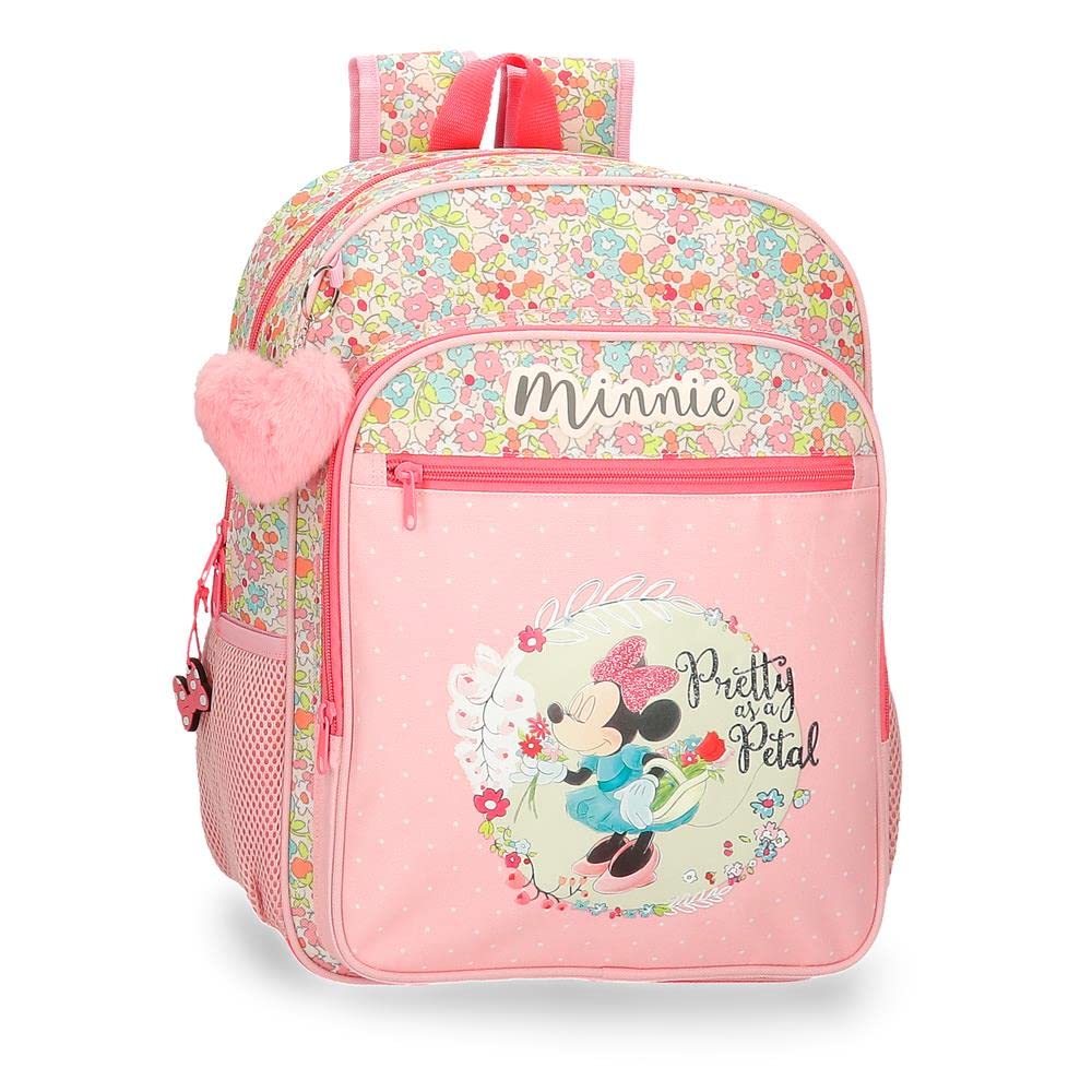 Disney Minnie Florals Mochila Escolar Adaptable a Carro Rosa 30x38x12 cms Poliéster 13,68L