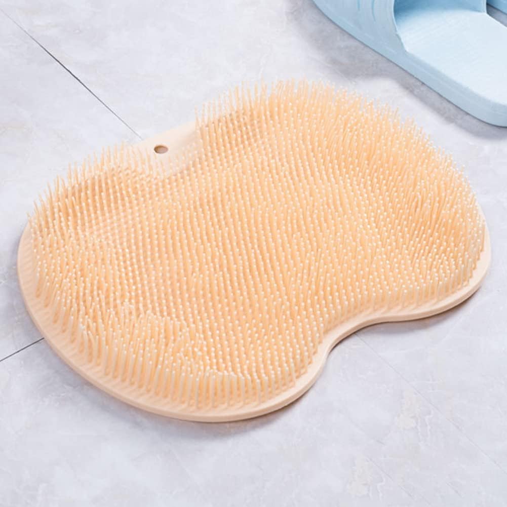 Almohadilla de lavado de baño exfoliante de espalda, limpiador de espalda de baño, ventosa montada en la pared, almohadilla de masaje exfoliante de silicona para ducha