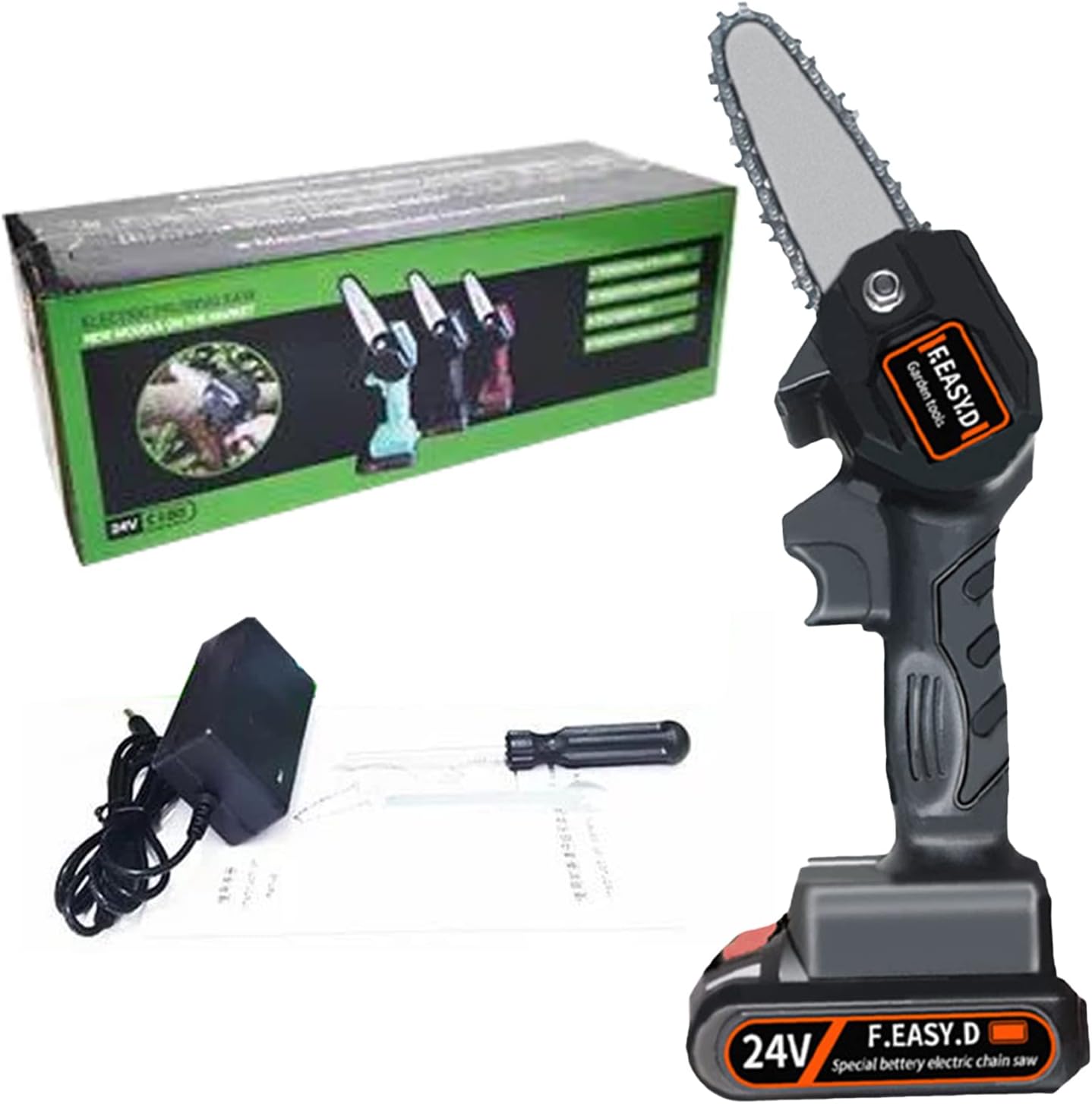 Motosega A Batteria, Motosega A Batteria Da 4 Pollici, Mini Motosega Elettrica Portatile Per Rami Di Alberi Giardino 2 Batterie Da 55 Ore Caricabatterie Compatibile Con Batterie Makita 81229412 - Foto 3