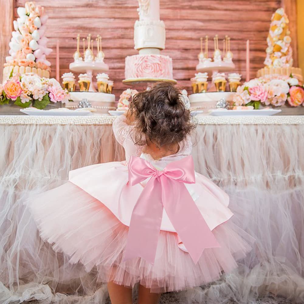 Pink Baby Shower Ribbon - 4/8 Inch Double Face Satin 100 Yards For Party Decorations & Crafts