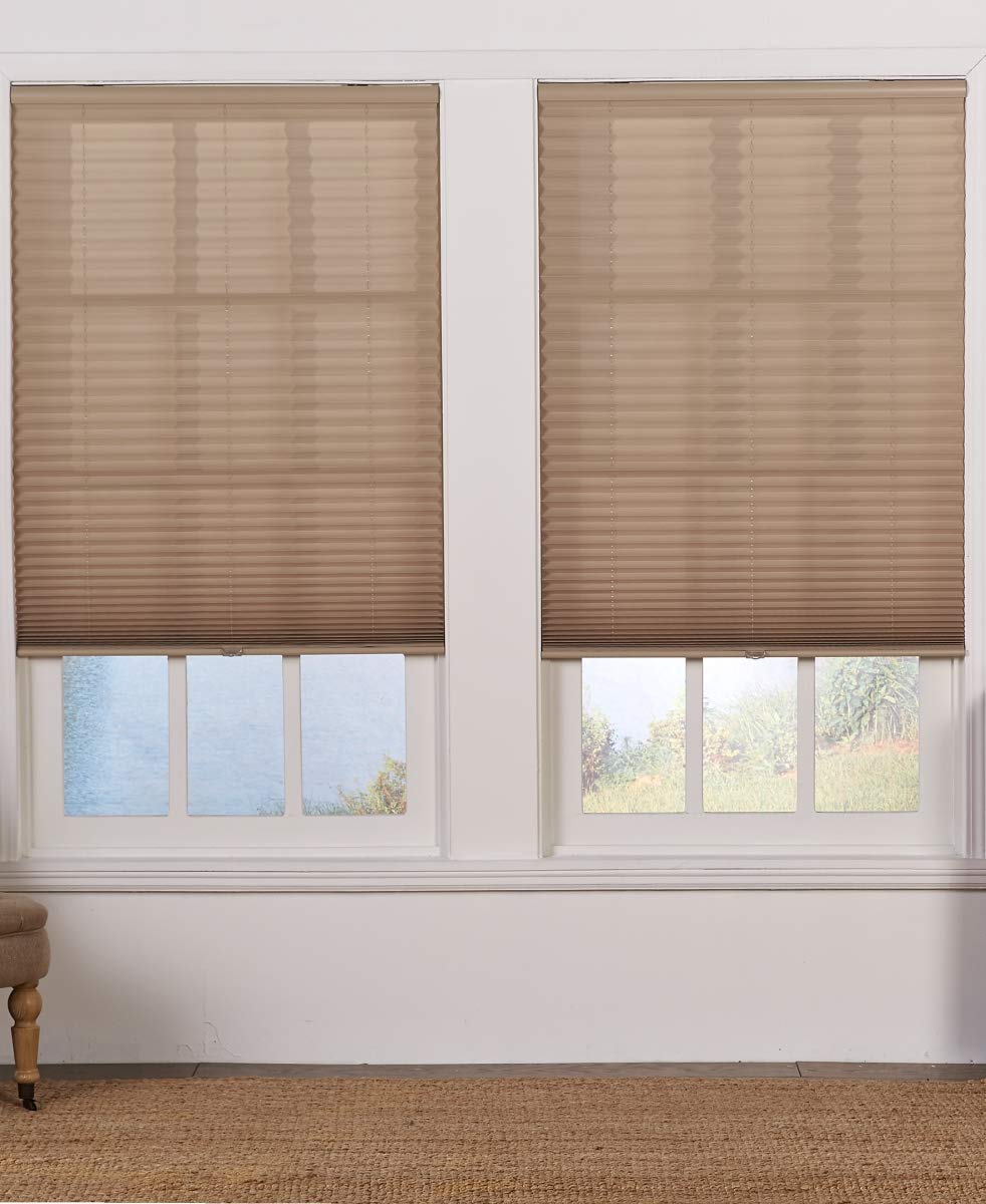 Safe Styles UBD30X48CM Cordless Light Filtering Pleated Shade44; Camel - 30 x 48 in.