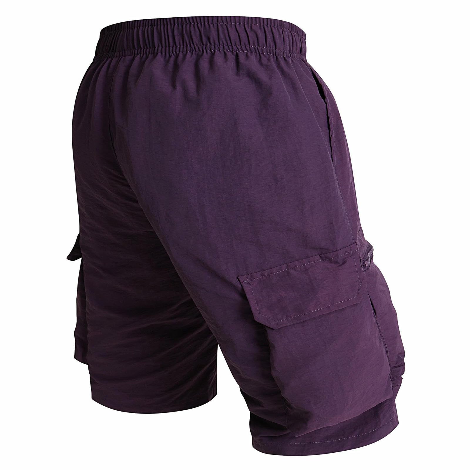 męskie spodenki outdoorowe z wieloma kieszeniami do pracy - Quick-Dry Casual Cargo For Work, Golf & Everyday Wear Breathable Comfortable-purple-2XL