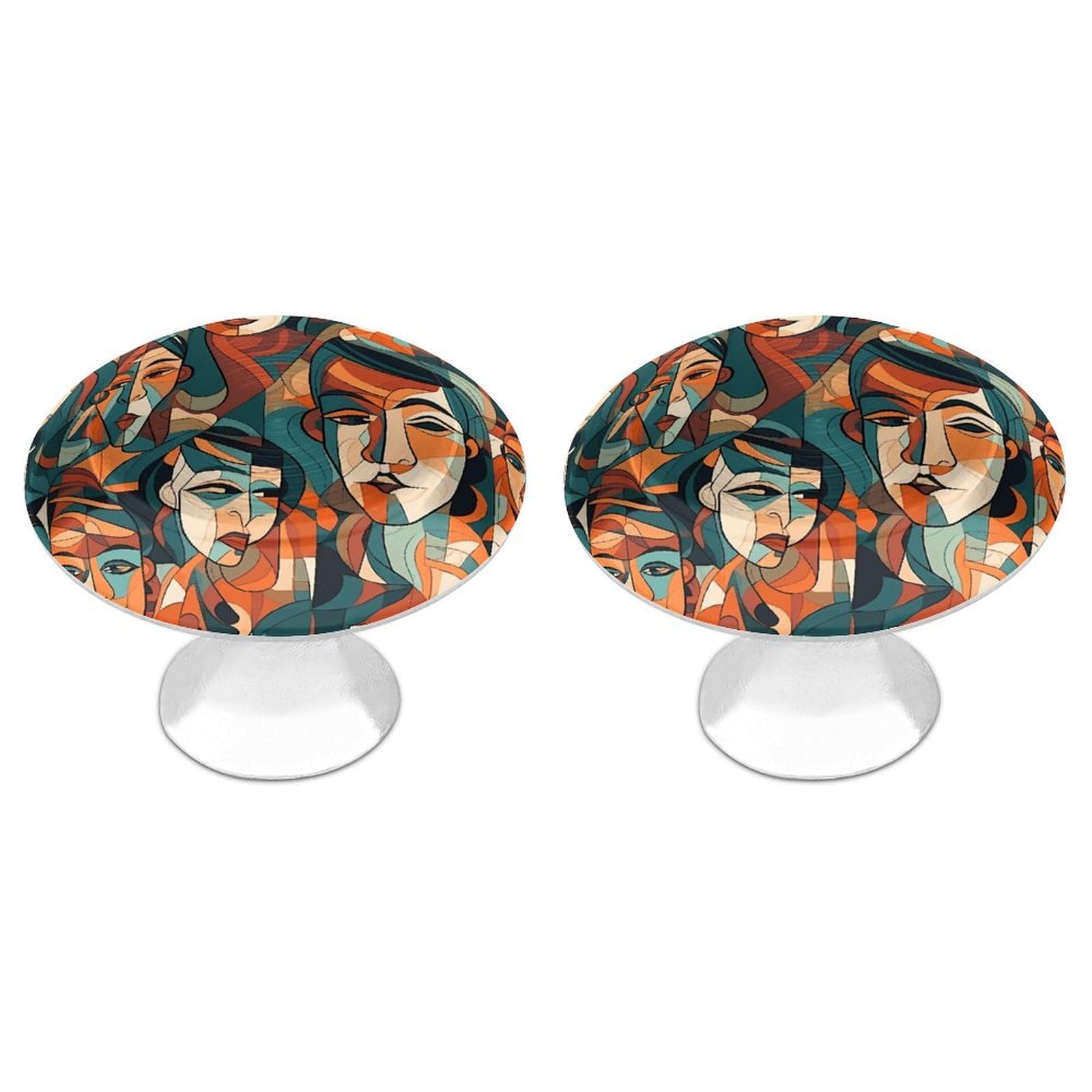 Btcowzrv Style Human Face Pattern 2 Pack Cabinet Knobs Drawer Pulls