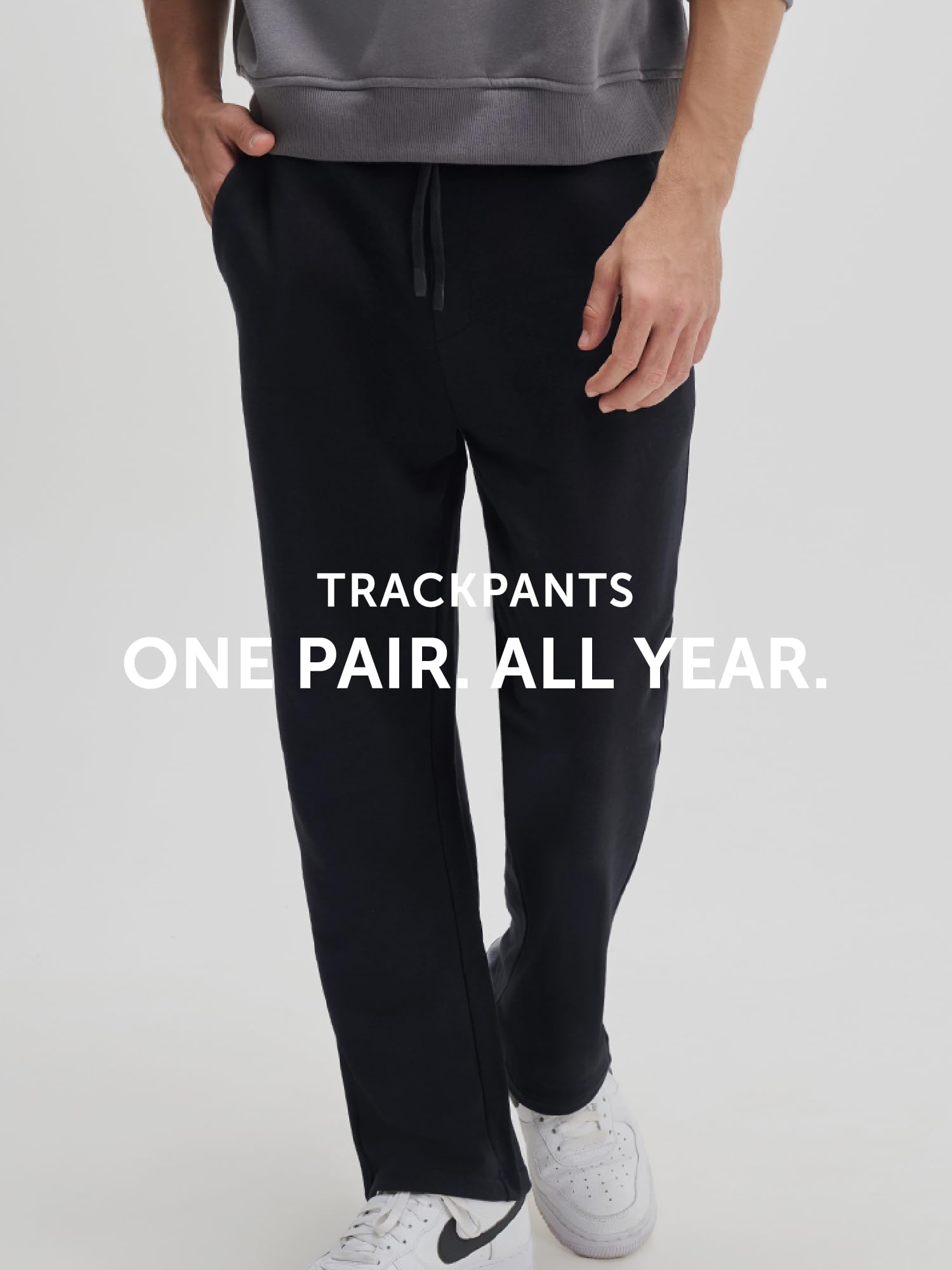 XYXX Pantalón de chándal de algodón peinado liso para hombre | Pantalón de chándal para hombre | Cordón | Ajuste sólido y relajado