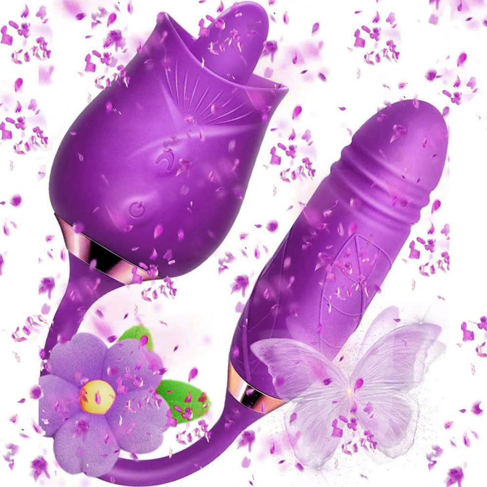 2024 New Roses for Women Toy Sexy 10 Speed Adult Toys Automatic Electric Adult Toys Machine Pleasure Gifts Tool USB Rechargeable Waterproof Gifts-Purple B385
