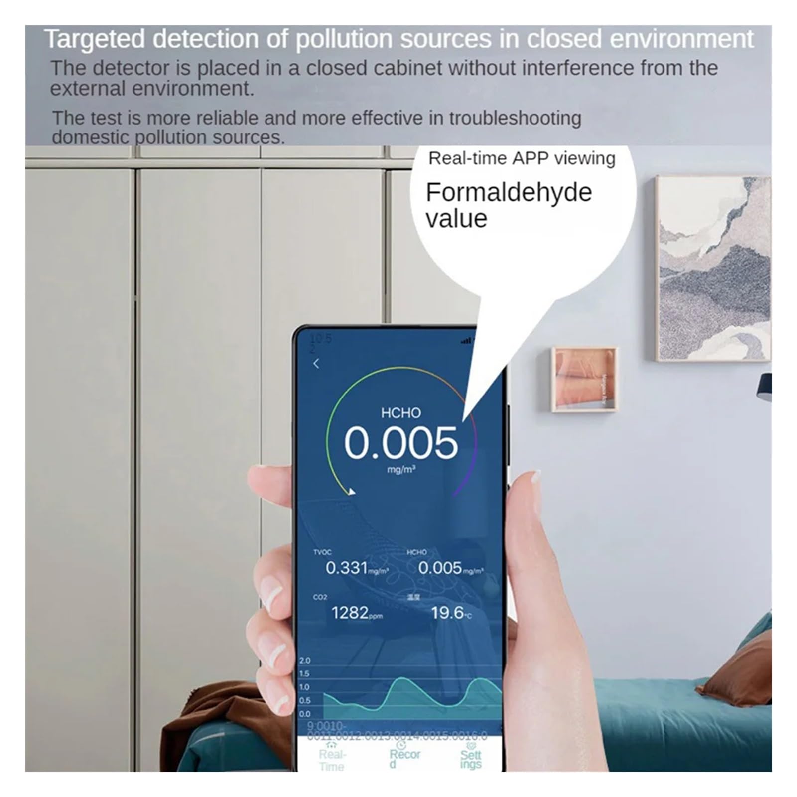 Detektor formaldehydu Monitor jakości powietrza w domu PM 2.5 Przenośny miernik temperatury i wilgotności Tester zanieczyszczenia powietrza pyłem Odczyt w czasie rzeczywistym