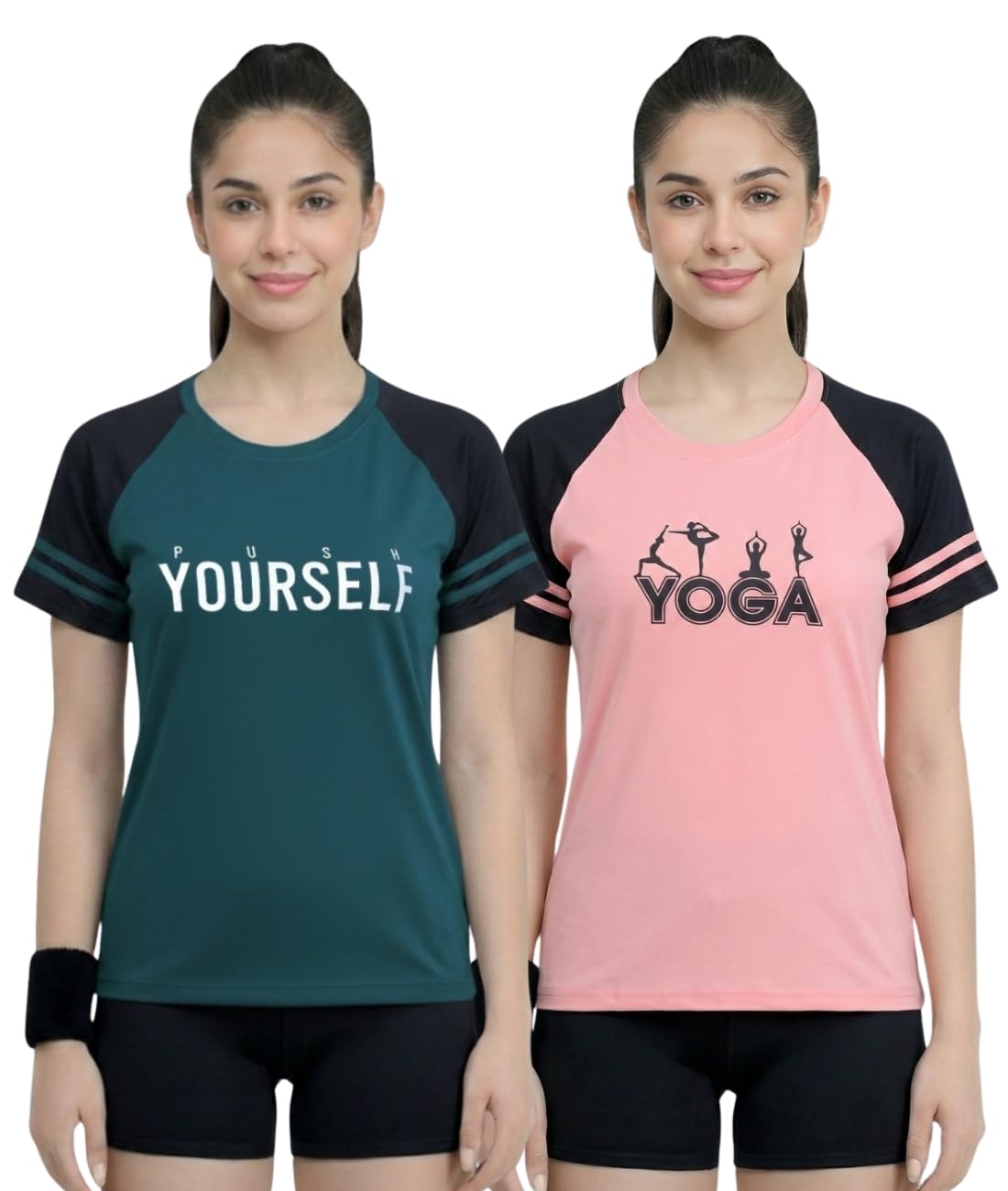 white moon Gym T Shirt for Women Workout, Sports T Shirt for Women, Polyester T Shirts, Swimming, Dry Fit, Quick Dry Running T Shirts (Pack of 2)-picture-13