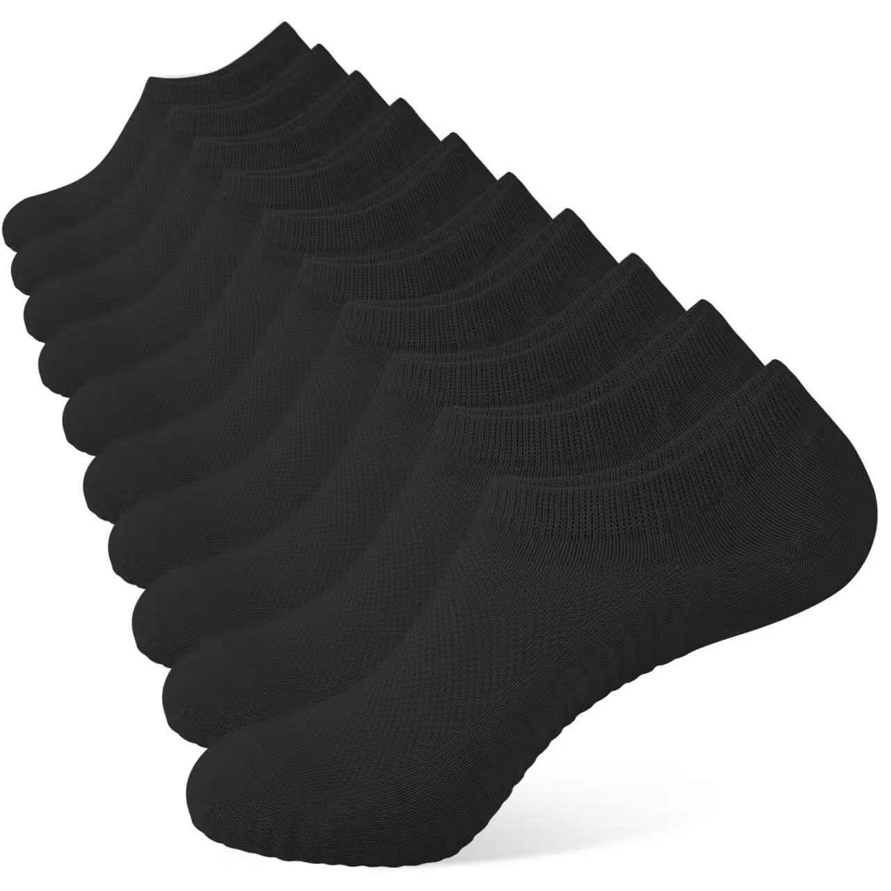 YOJOOM Sneaker Socken Damen 35-38 39-42, Füßlinge Sneakersocken mit Rutschfest Silikon,Laufsocken Gepolsterte Kurze Socken Unsichtbar (DE/NL/SE/PL, Numerisch, 35, 38, Regular, Regular, schwarz)