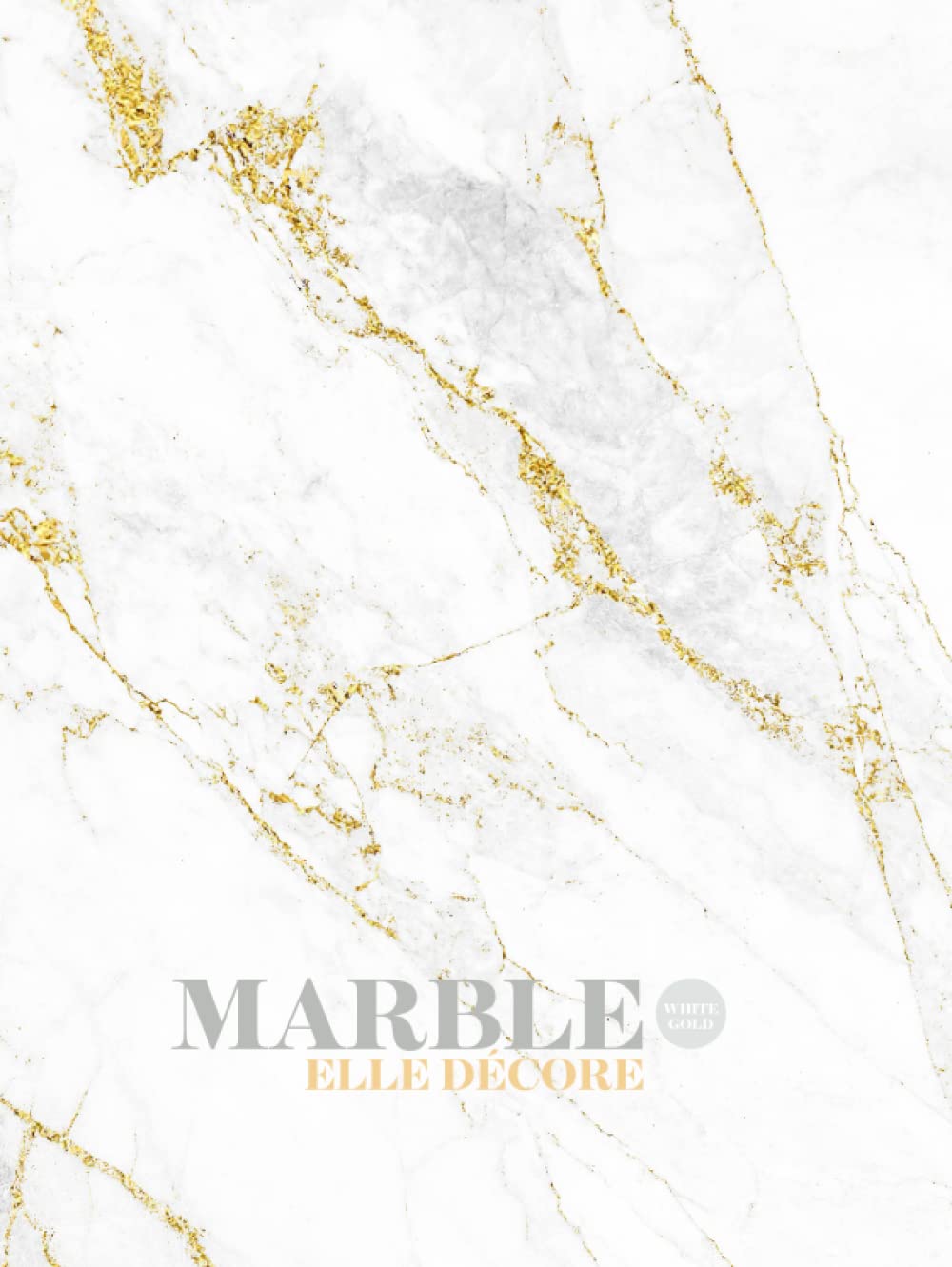 Livre factice décoration marbre blanc et or pour superposition de table