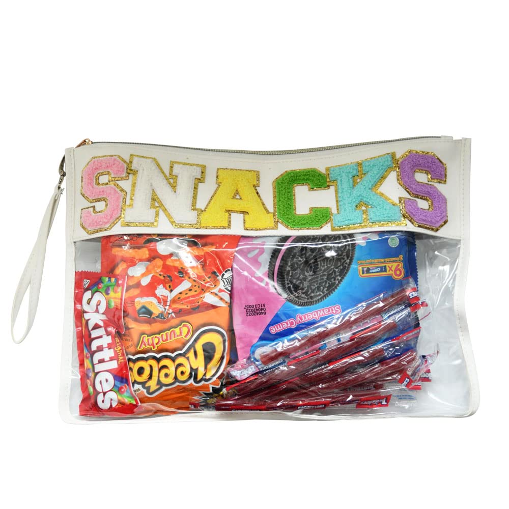OVENKEI Preppy Stuff for Teen Girls Preppy Things Preppy Stuff Preppy Makeup Bag Snack Clear Snacks Bags with Wrist Strap