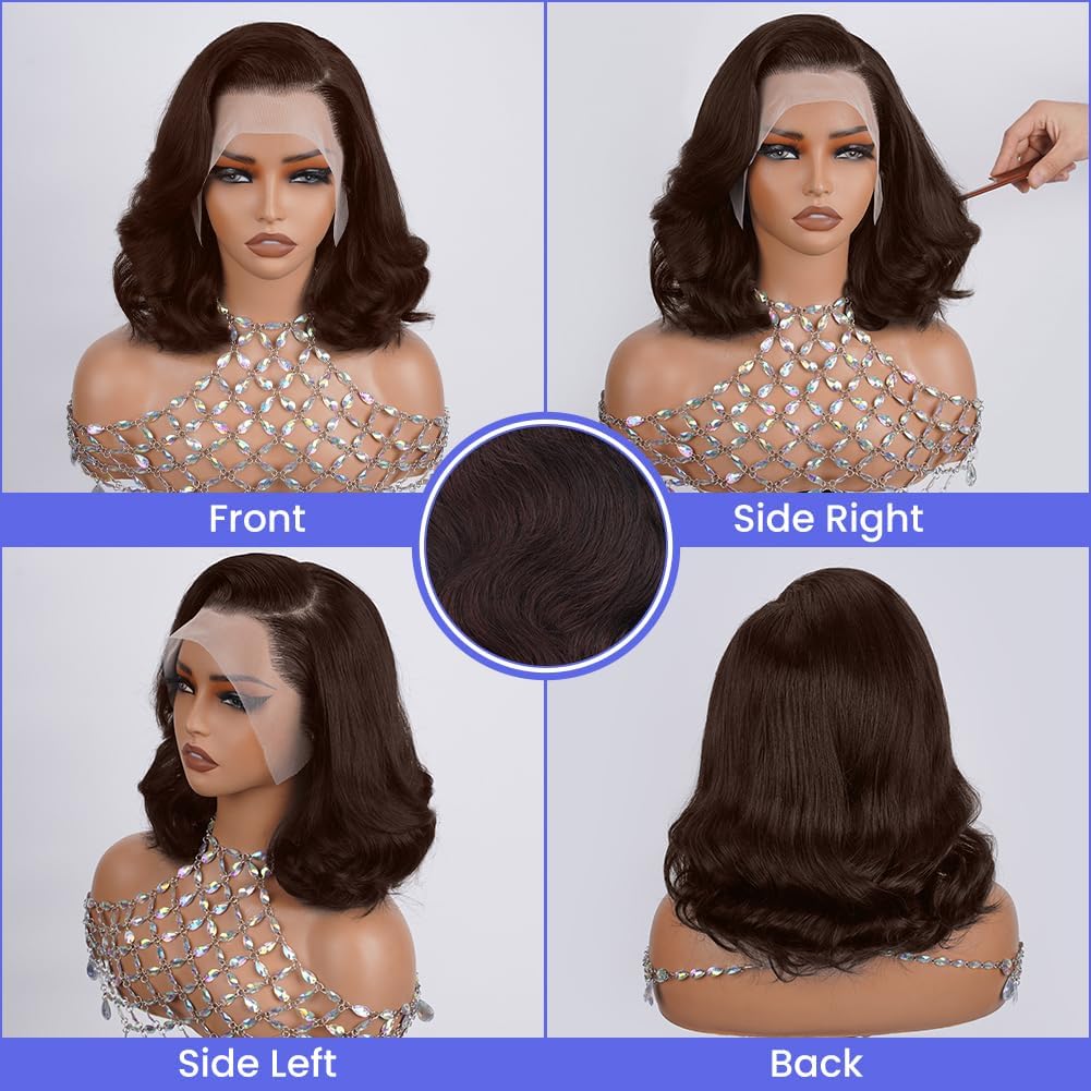 Reddish Brown Lace Front Wigs Human Hair Pre Plucked With Baby Hair 13x4 Body Wave Colored Wigs180% Density for Women HD Lace Frontal Wigs 18 Inch