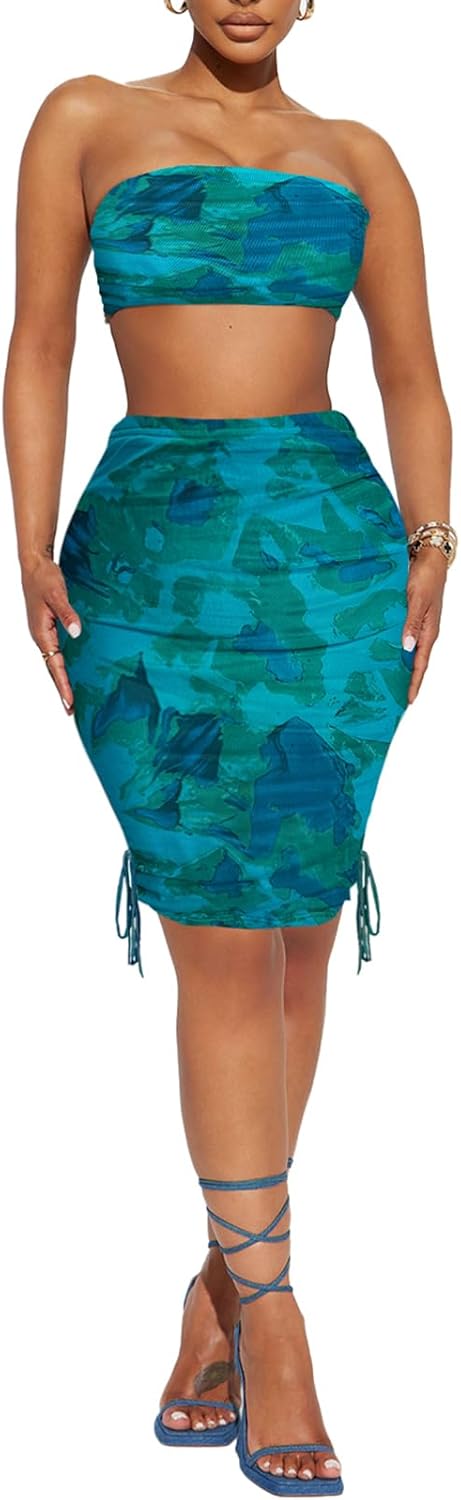 HESUUIO Women's Sexy Mesh Mini Skirt Side Drawstring Ruched Bodycon Summer Short Skorts - Image 6