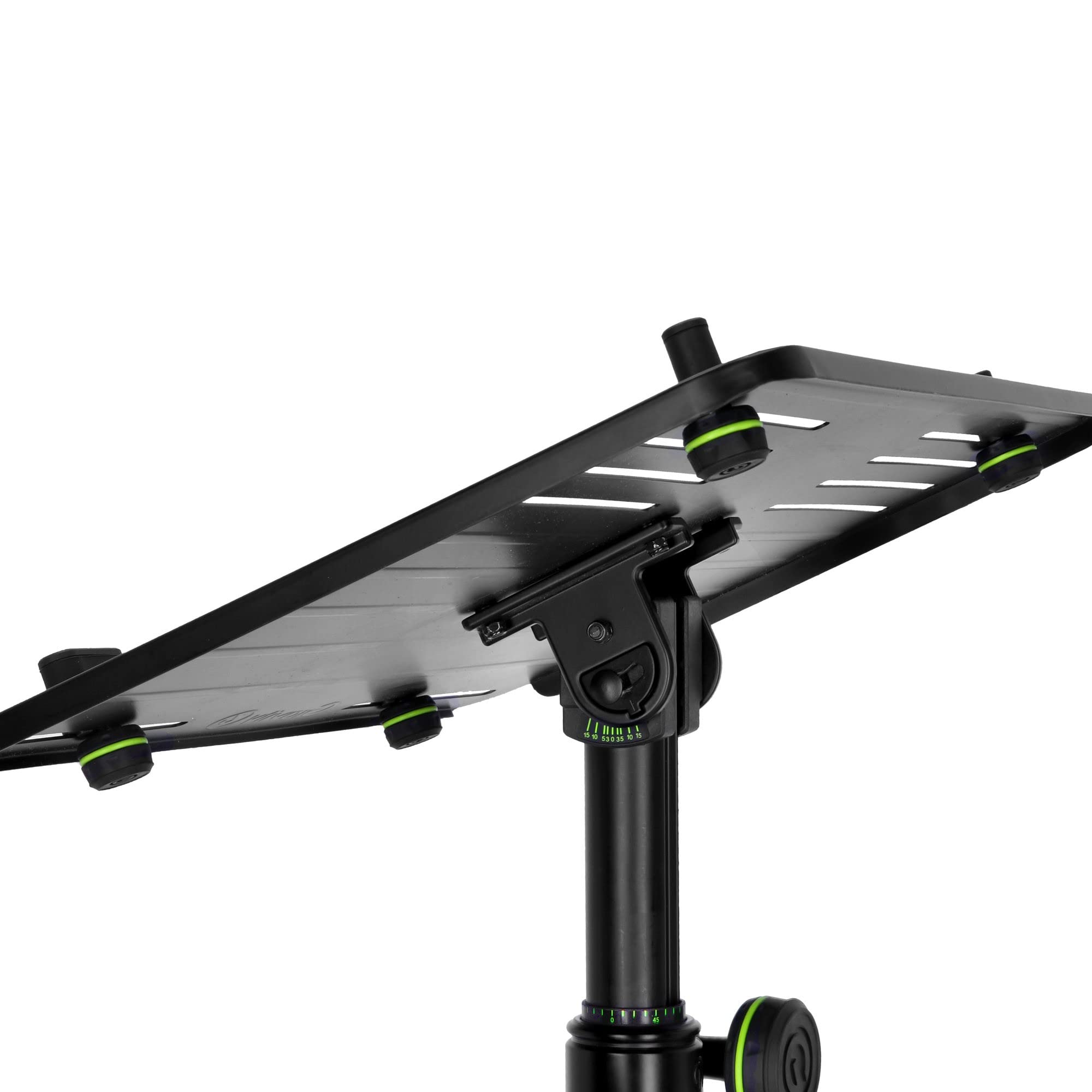 Gravity FT 01 LT T B - Flexible Laptop Ablage für DJ Tisch, stufenlos höhenverstellbar, schwarz