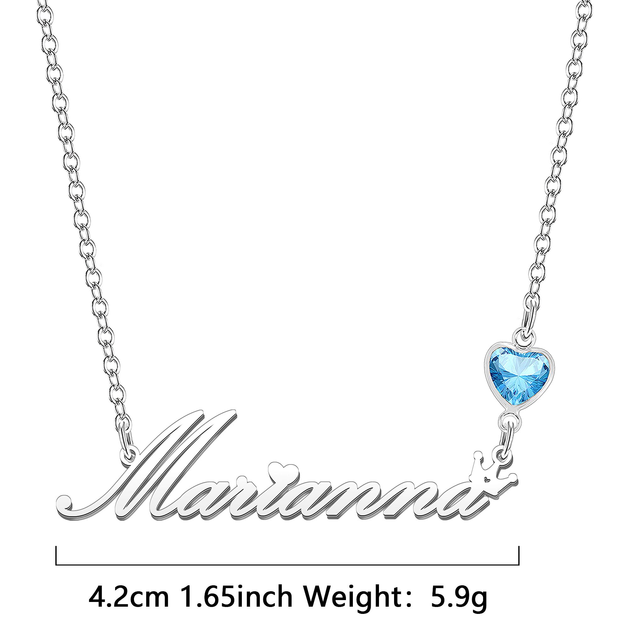 Kraven Collane Donna con Nome Daino Pietra di Nascita Blu Ciondolo con Nome Iniziale Personalizzate inciso su Misura Regali di Natale per Donne Ragazze Adolescenti Figlia