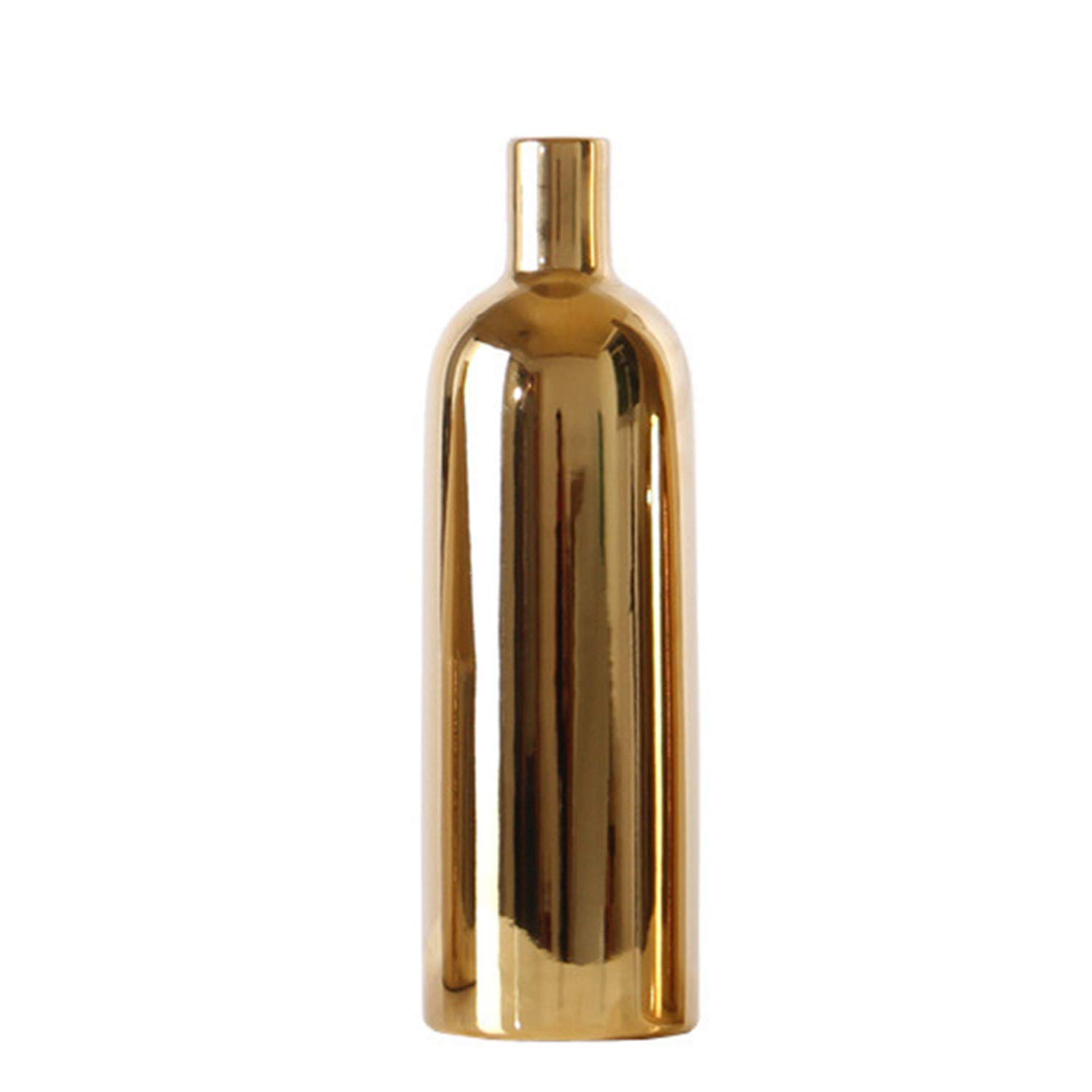 Vase en céramique doré pour illuminer un salon sombre avec une décoration élégante