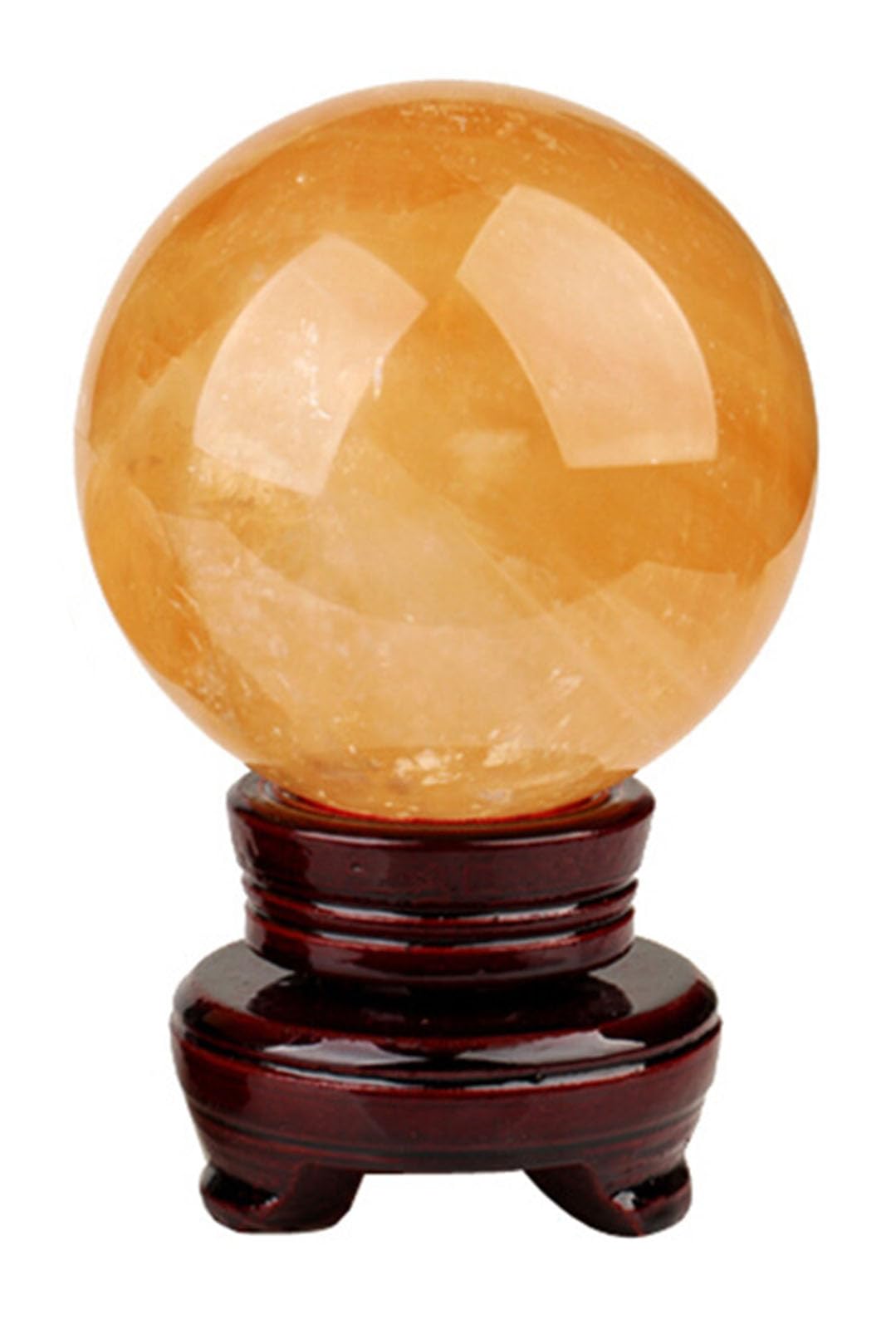 AEVHBAMXN Yellow Calcite Quartz Crystal Ball,Large Citrine Gemstone with Stand, Sculpture Figurine for Feng Shui Office Home Decorations,18cm