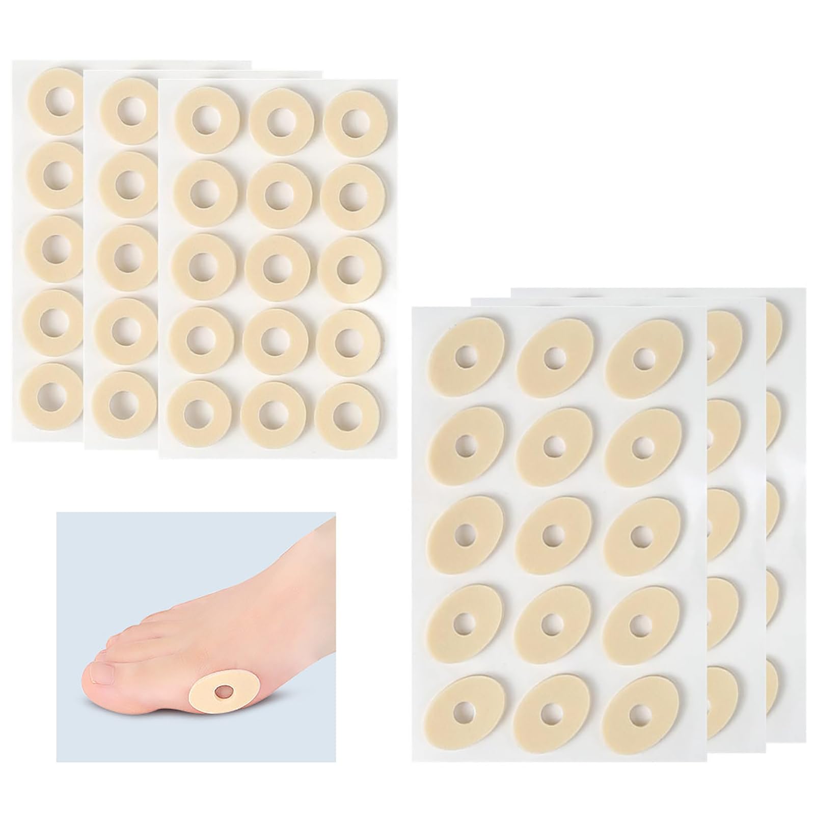 Almohadillas para Callos,90 PCS Almohadillas Autoadhesivas de Espuma de Látex Suave para Callos Protector Antifricción para Pies y Talones Reduce el Dolor y Elimina Callos para Hombres y Mujeres