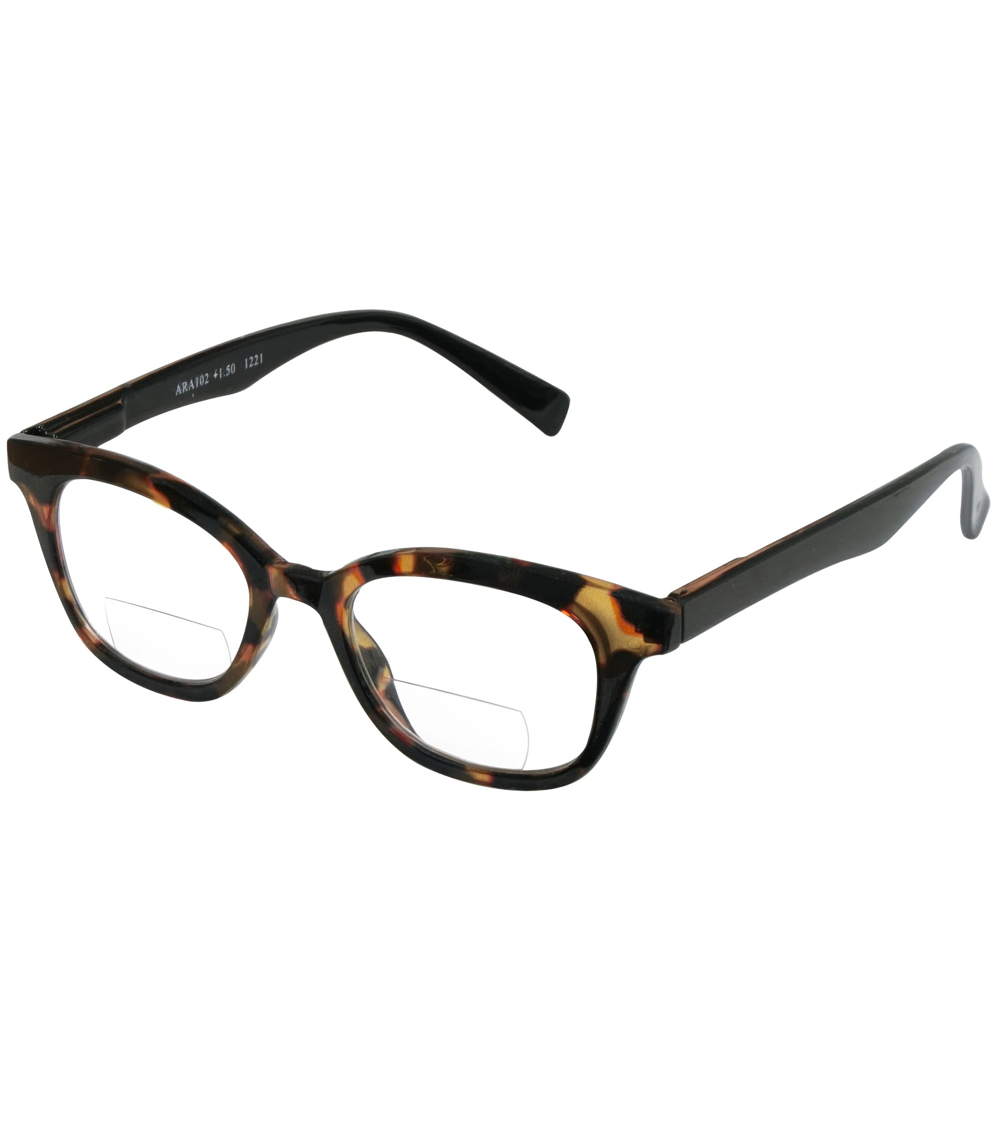 Abyss22 Reading Glasses, Spring Hinge, Bifocal readers for Women and Men (Demi Brown, 2.5)