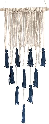 Narutosak - Tapiz de macramé decorativo estilo boho para colgar en la pared, diseño de pequeño tapiz tejido, decoración para el hogar, color negro