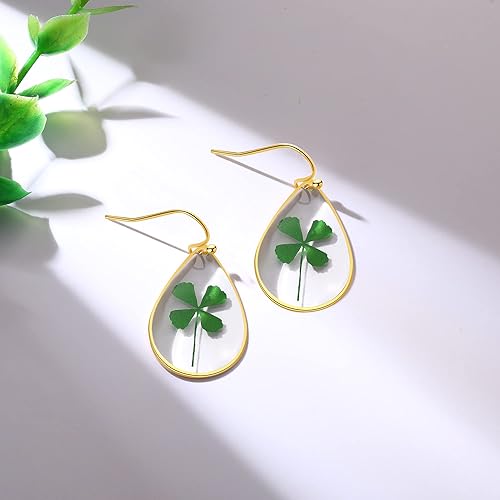 Vista 26 de Forget-Me-Not and Queen Anne's Lace Pressed Wildflower Earrings Pressed Flower Earrings Handmade Drop and Dangle Earrings Gift for Woman