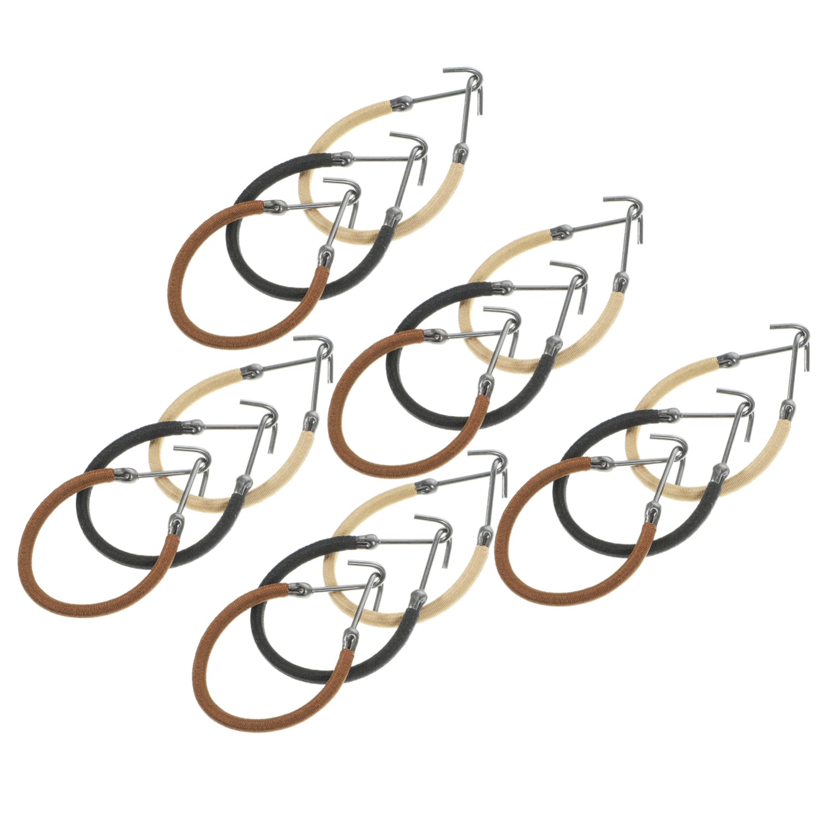 Baluue 60stücke Teiliges Haargummis Mit Haken Für Elastische Haarbänder Kaffee Und Aprikose Für Dickes Lockiges Und Glattes Haar Für Sport Und Alltag