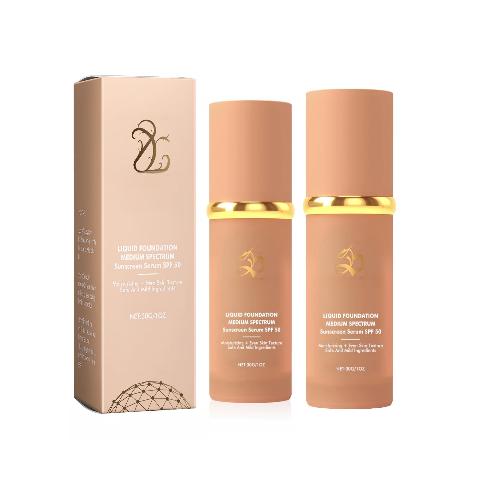 4-in-1 Color-Changing Foundation Cream with Sunscreen - SPF 50 Tinted Moisturizer Primer Concealer Makeup Base Adjusts to Skin