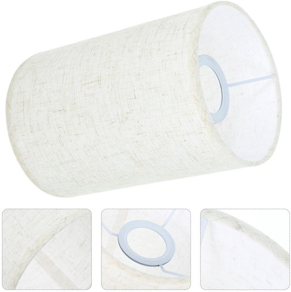 2pcs Vintage Small Lampshade Light Socket Linen Fabric Floor Lamp Shade for Indoor Use Drum Style Light Cover Eye-caring Design for Home Decor