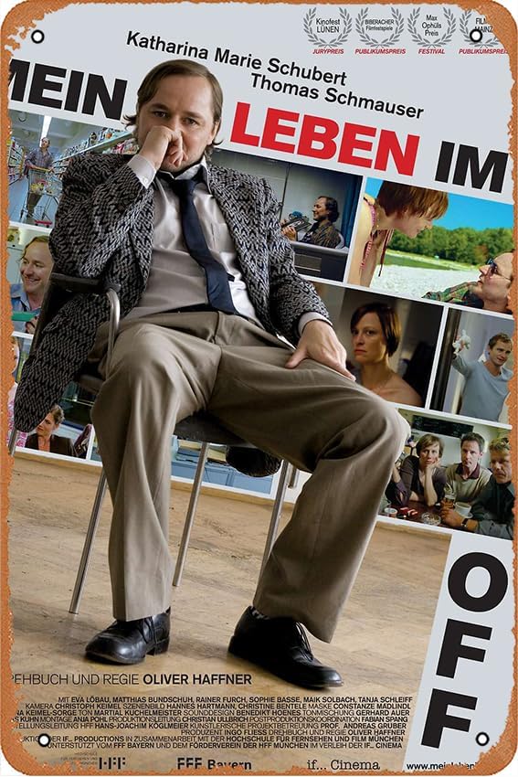 Mein Leben im Off Movie Poster Tin Sign Wall Art Sign Vintage Wall Decorations Metal Signs 8x12 Inch