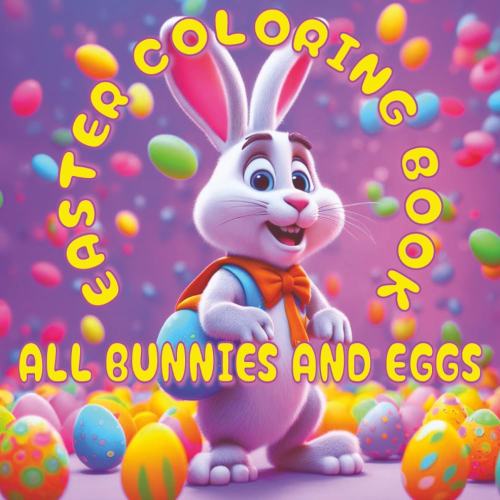 Easter Coloring Book: All Bunnies and Eggs | 35 Pages to Color, 8.5 x 8.5 inch | Single-sided pages to prevent bleed-through | Great for crayons, ... and preschoolers | Great Easter Basket Gift