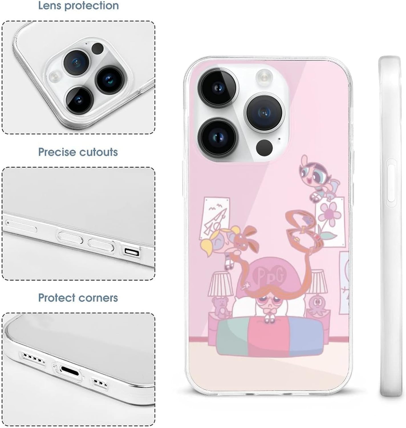 Amazon.co.jp: パワーパフガールズ IPhone 15 Pro ケース最新しい軽量