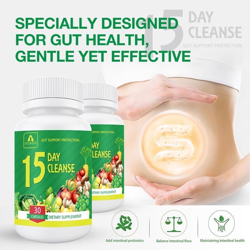 Miniatura 2 de Apoyo digestivo herbario de 15 días - Fórmula a base de plantas con ingredientes naturales - 30 unidades