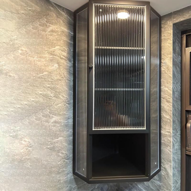 Organizer angolare in acciaio inox con ante – Soluzione salvaspazio (nero, 35,1 x 35,1 x 89,9 cm) per cucina, bagno, soggiorno e altro ancora, design elegante, funzionale e durevole