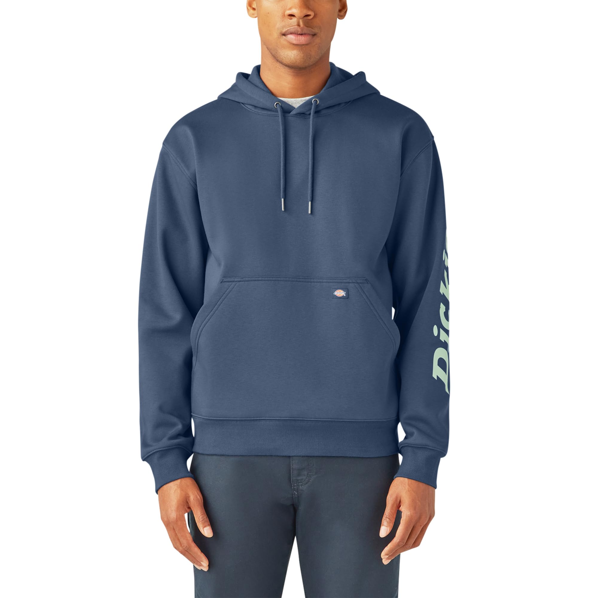 Dickies Men's Wordmark DWR Pullover Fleece, Blue, M