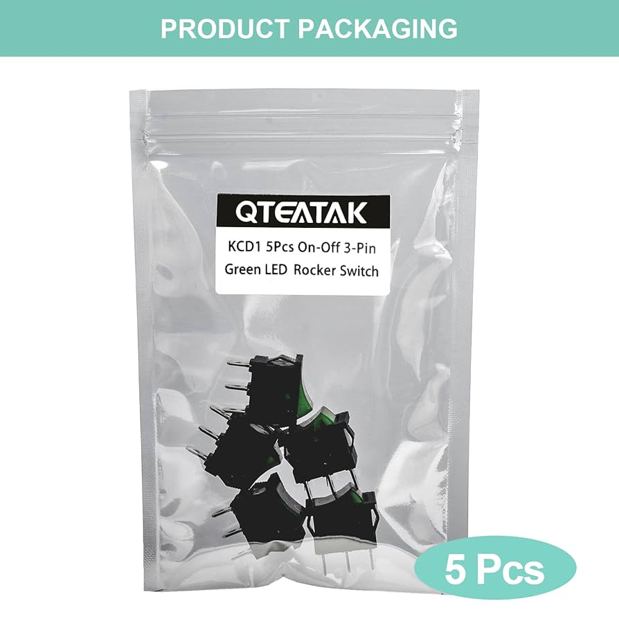 QTEATAK KCD1 SPST On/Off 3-Pin 2-Position Snap DC 12V-24V