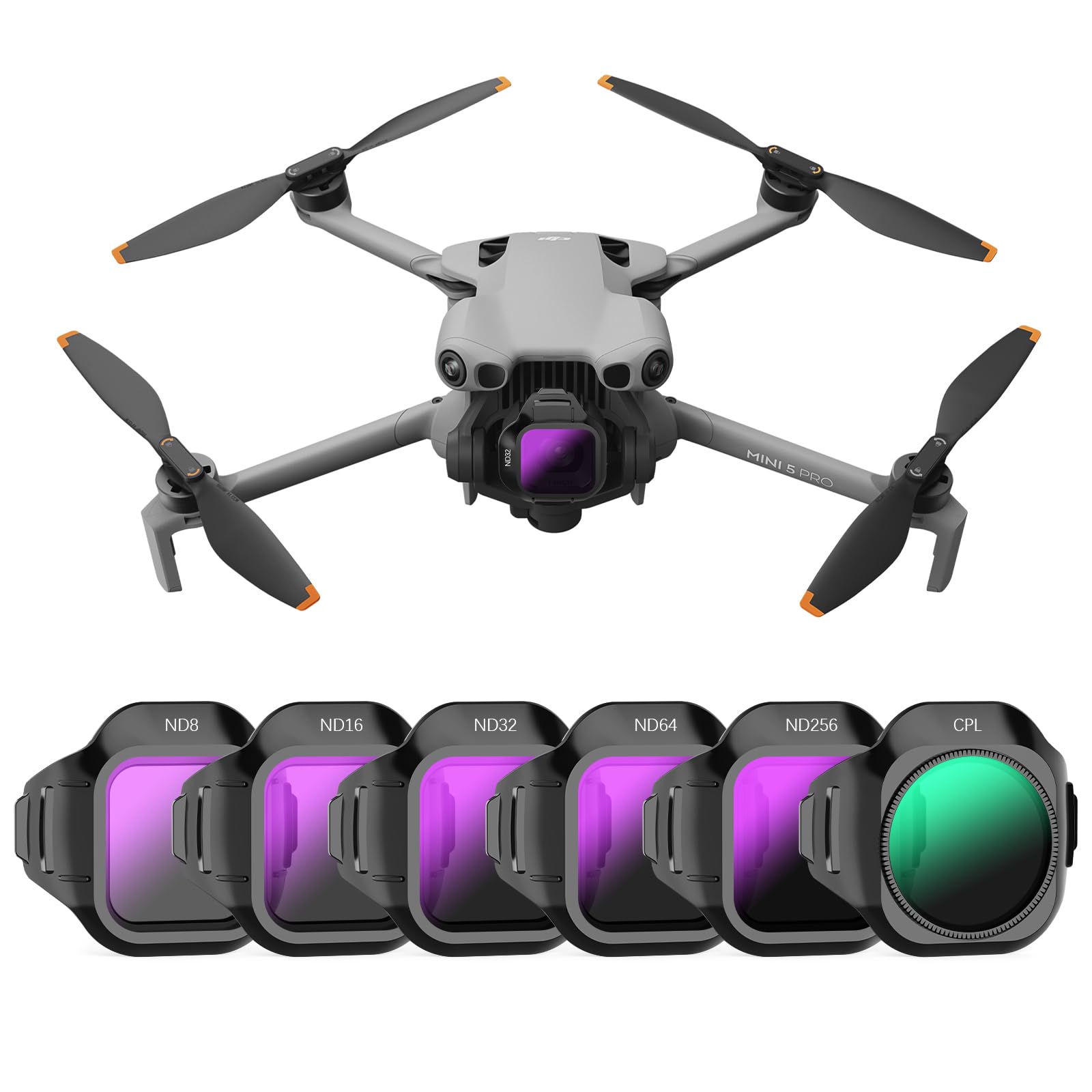 FPVtosky ND & CPL Filter Set kompatibel mit der DJI Mini 5 Pro, mehrfach beschichtete Filter aus optischem Glas, Drohnenkamera Zubehör (6Pack (CPL, ND8/16/32/64/256))