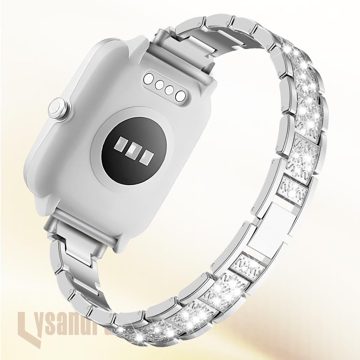 LYSANDRA 22mm watch Band for Women, Metal Jewelry Sparkly Diamond Thin Replacement Compatible for Fitpolo GTX12, TOZO S6/S5, Tensky GTX12/208BT, aeac IDW208 Plus Watch