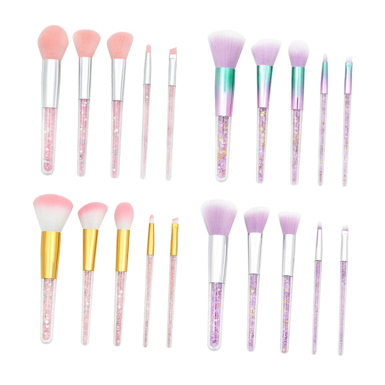 DOITOOL 15stücke Teiliges Makeup Pinselset Für Frauen Professionelle Foundation Augenbrauen Und Puderpinsel Mit Transparentem Griff Und Synthetischen Borsten Für Tägliches Und