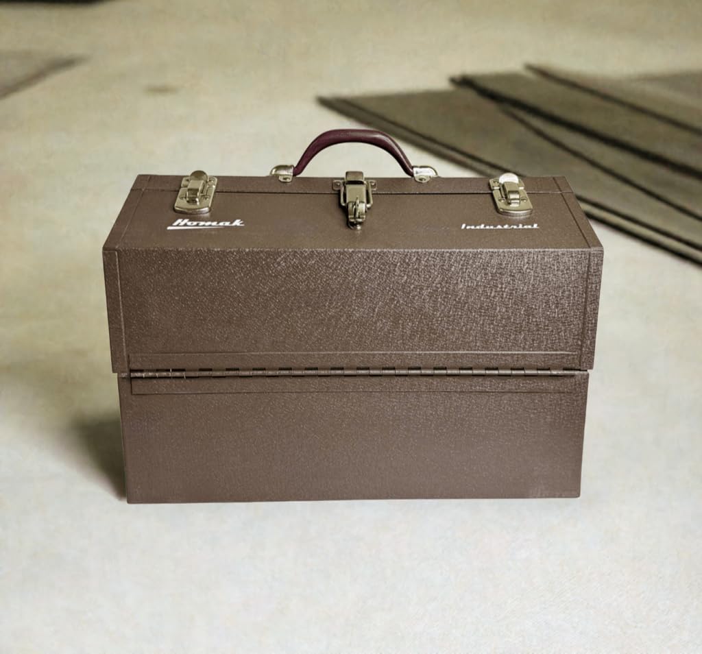 Homak Industrial 18-Inch Cantilever Steel Toolbox, Brown Winkle