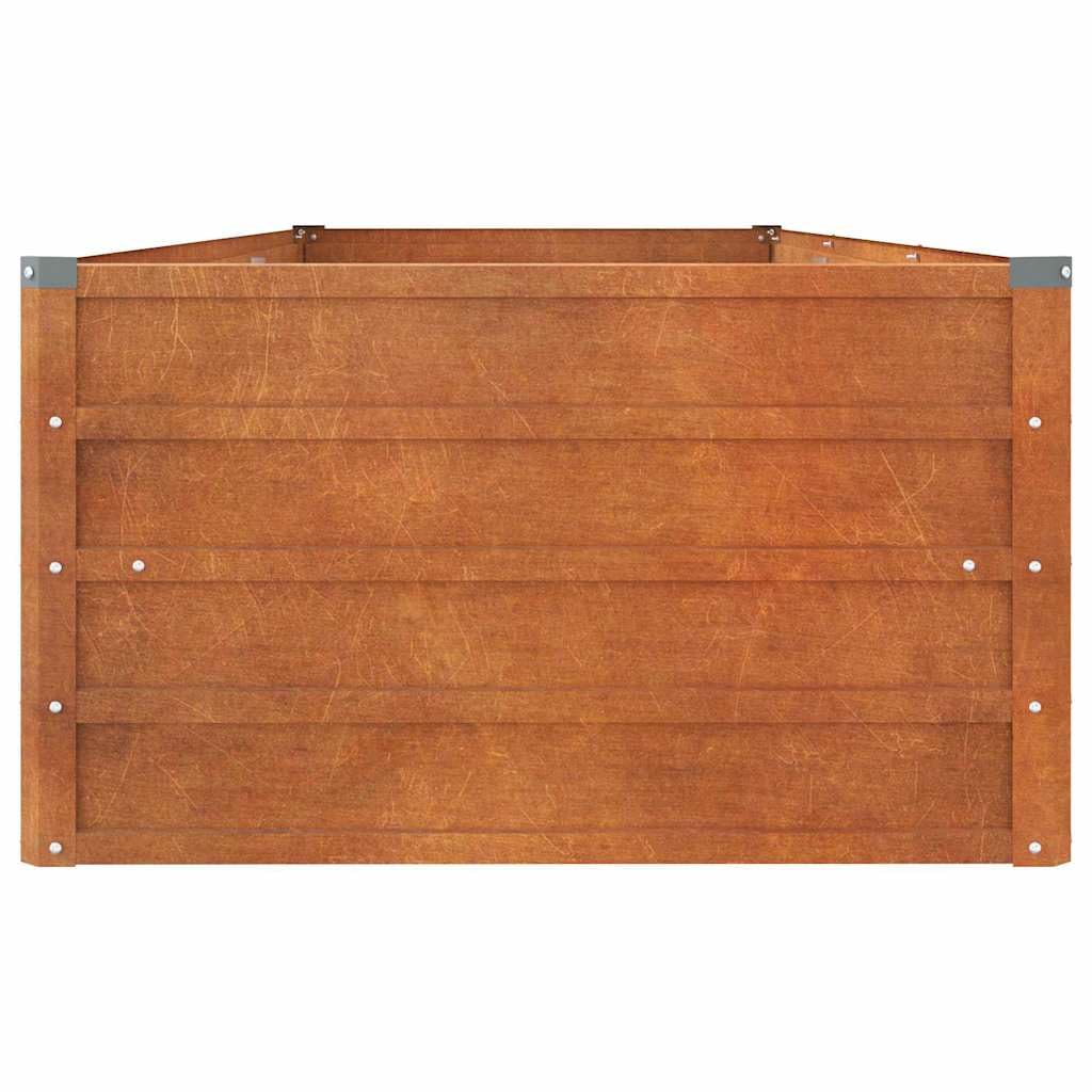 Letto per Orto in Acciaio Corten, Grande Rialzato da Esterno, Fioriera da Balconecon Fondo Aperto, Letto Orto Rialzato da Giardino Aiuola Sopraelevata per Piante, 240 x 80 x 45 cm