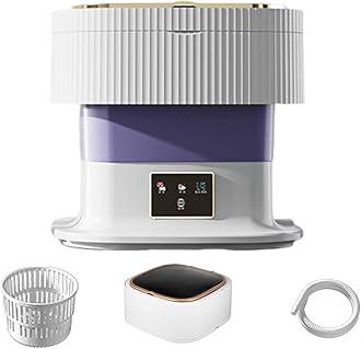QUEENADA Mini Washing Machine - 11.5 Litre Foldable Washing Machine, UV sterilization, Puitable for Small Apartments, Dorm Rooms, Travel and Baby Laundry (Purple)