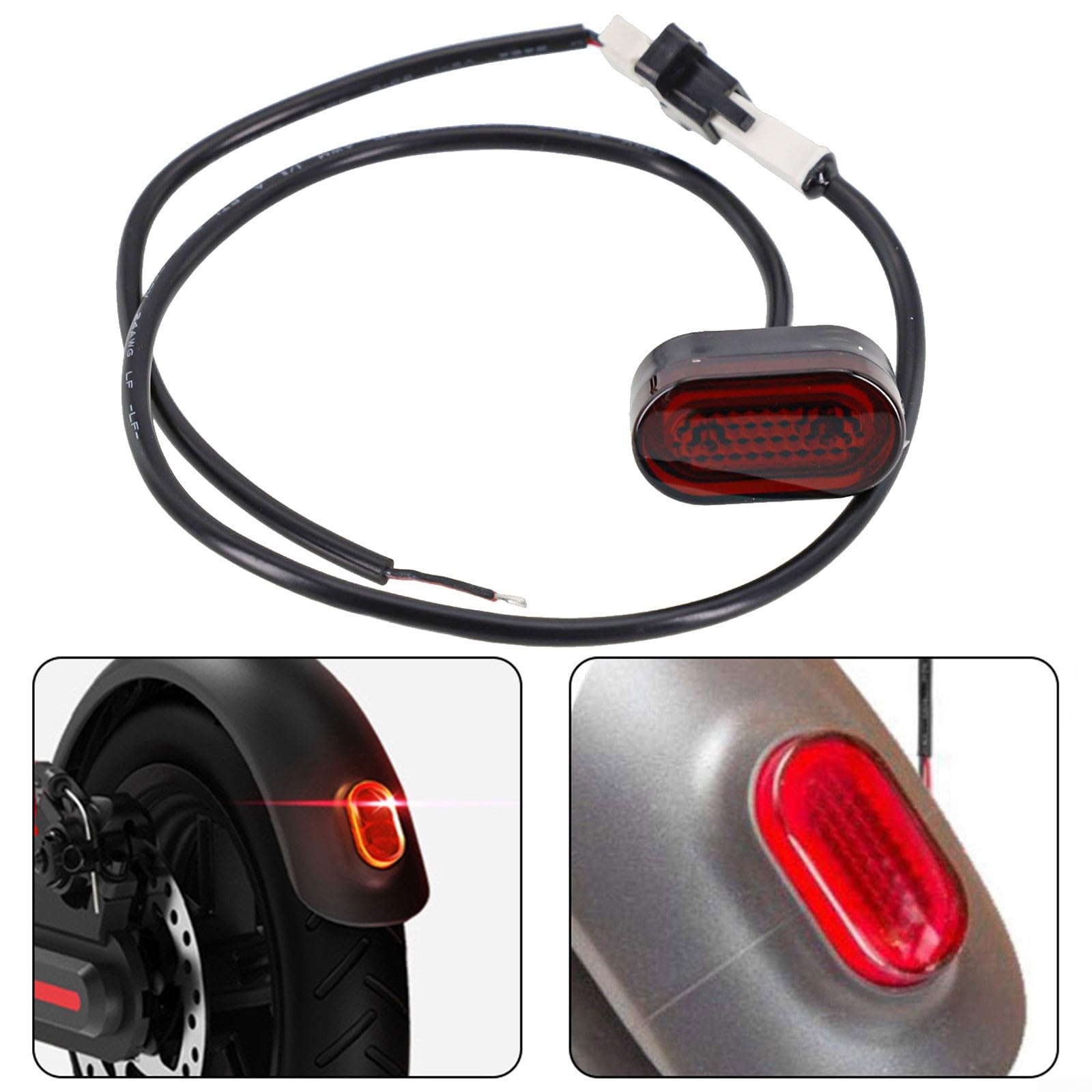 Kit de luz de freno trasera y hebilla de cable de batería para scooter eléctrico Xiaomi Pro, montaje de luz trasera de repuesto con línea de alimentación de 18 cm, B