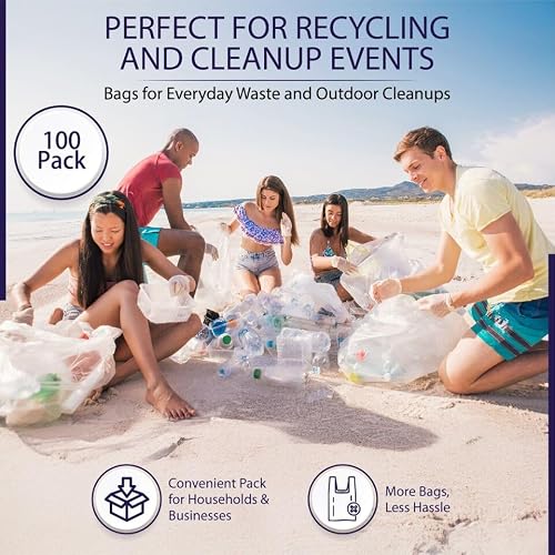 bag it Plastics 100 Clear Recycling Bin Bags 90L - Image 6