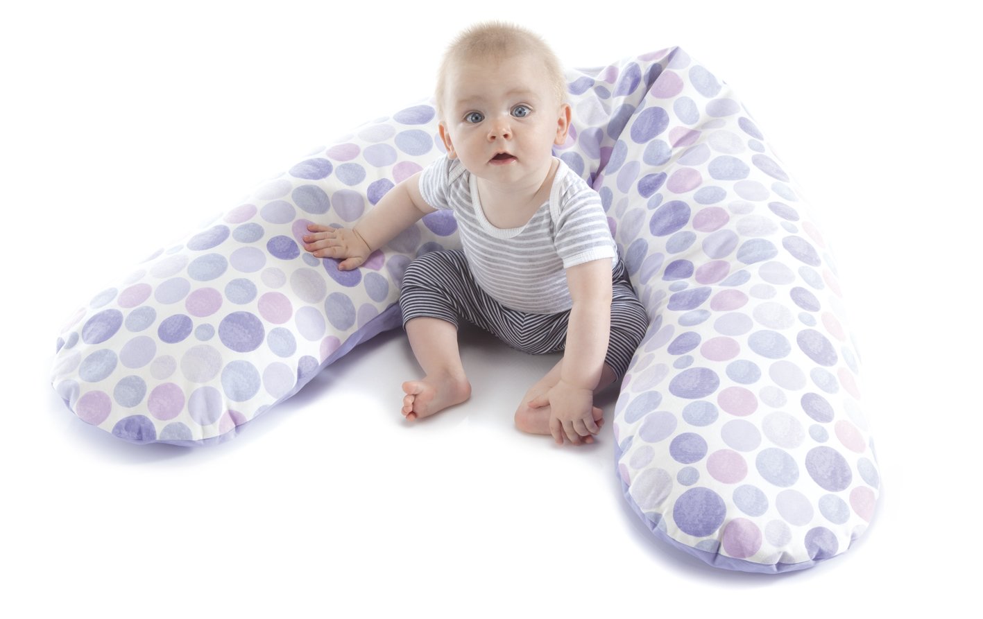 Das Original Theraline Stillkissen | 190 cm | Polyester Hohlfaser Füllung | inklusive Bezug Melange mittelgrau