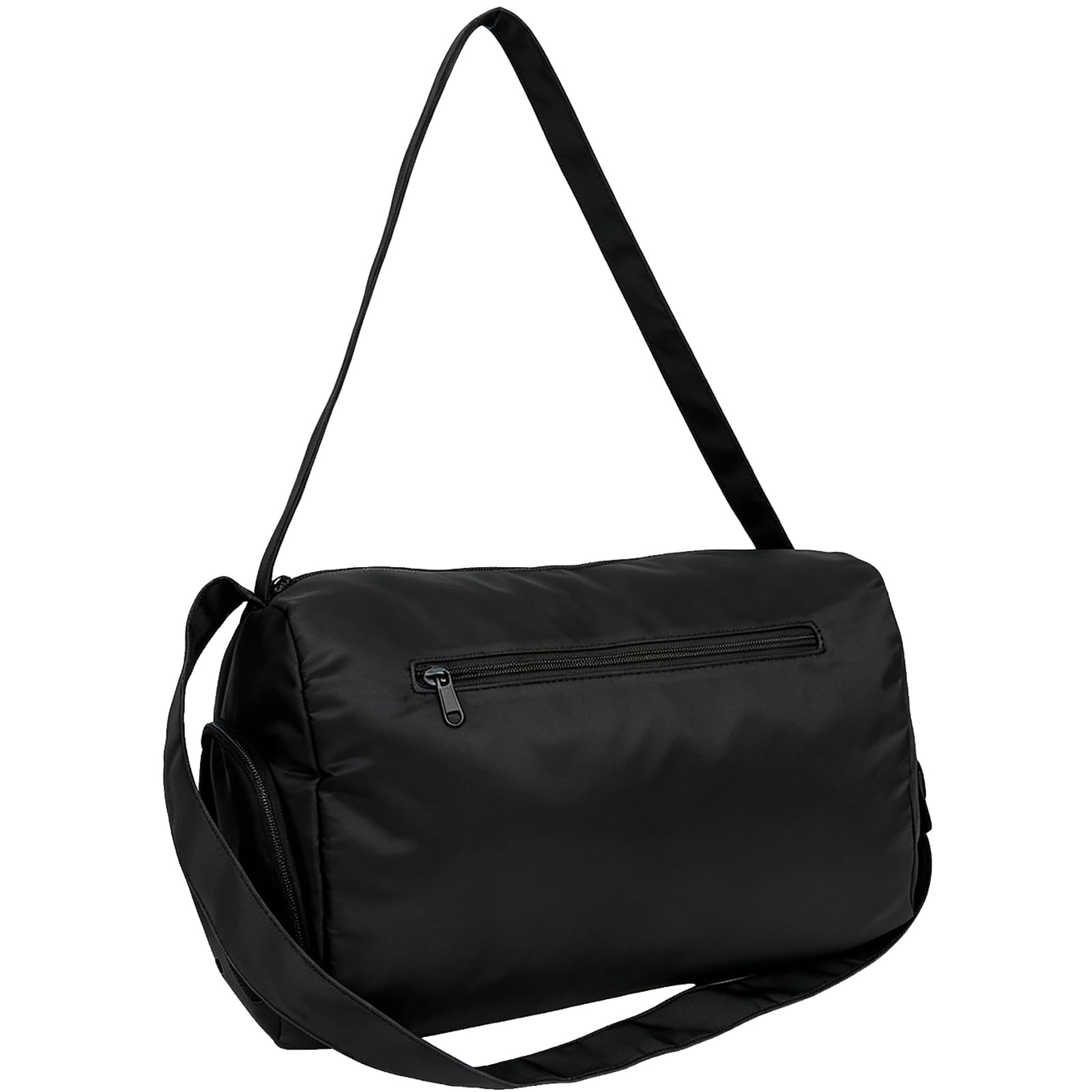 Sports Duffel Bag with Shoes Compartment, Waterproof Gym Duffle Bag Adjustable Shoulder Crossbody Strap, Large Capacity Travel Overnight Bag for Workout Fitness Yoga Hospital Travel (Black)
